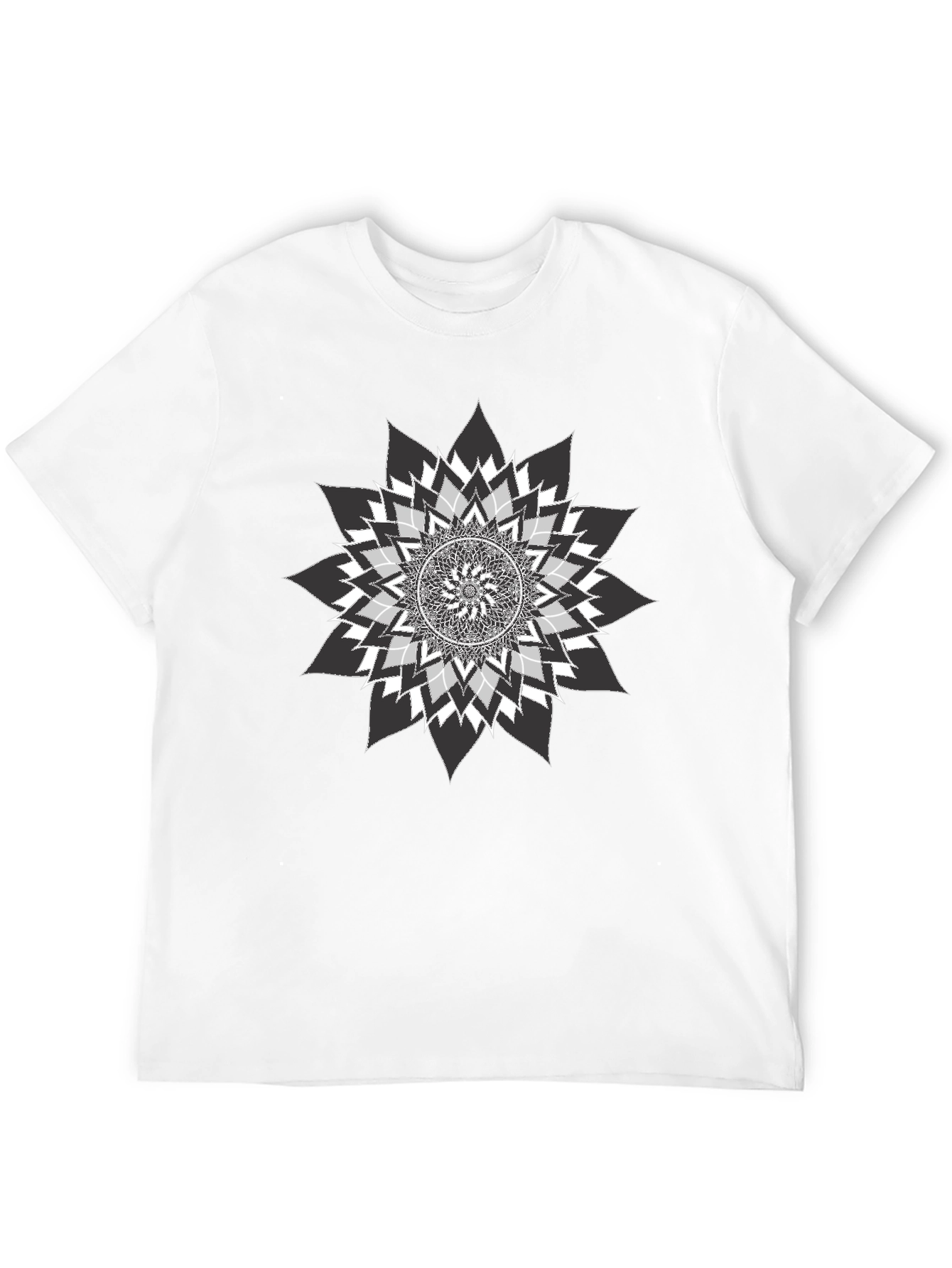 Geometric Mandala Graphic Tee - Stylish Black T-Shirt