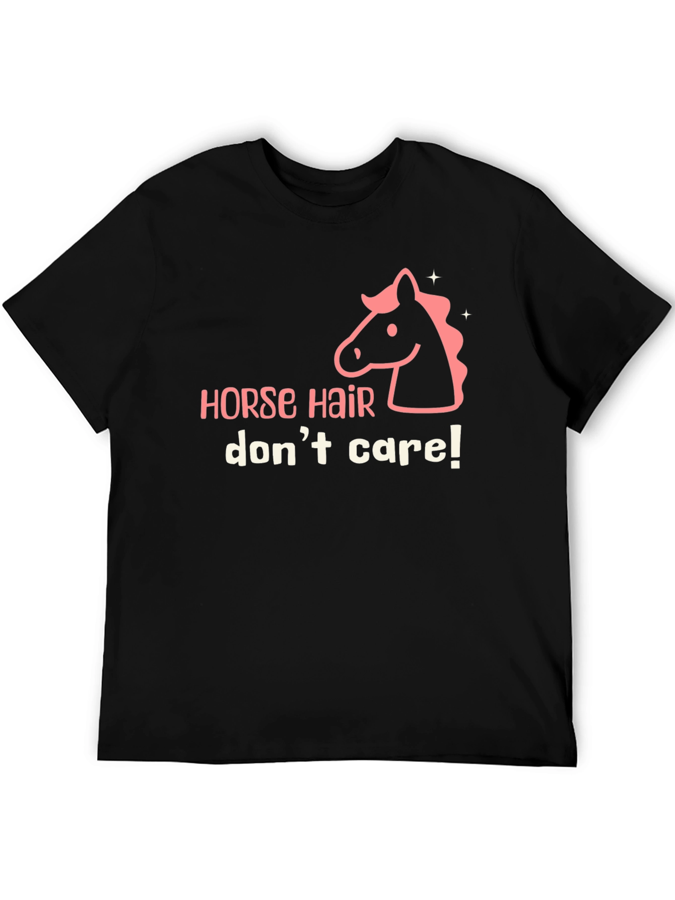Horse Hair Dont Care Graphic Tee - Black