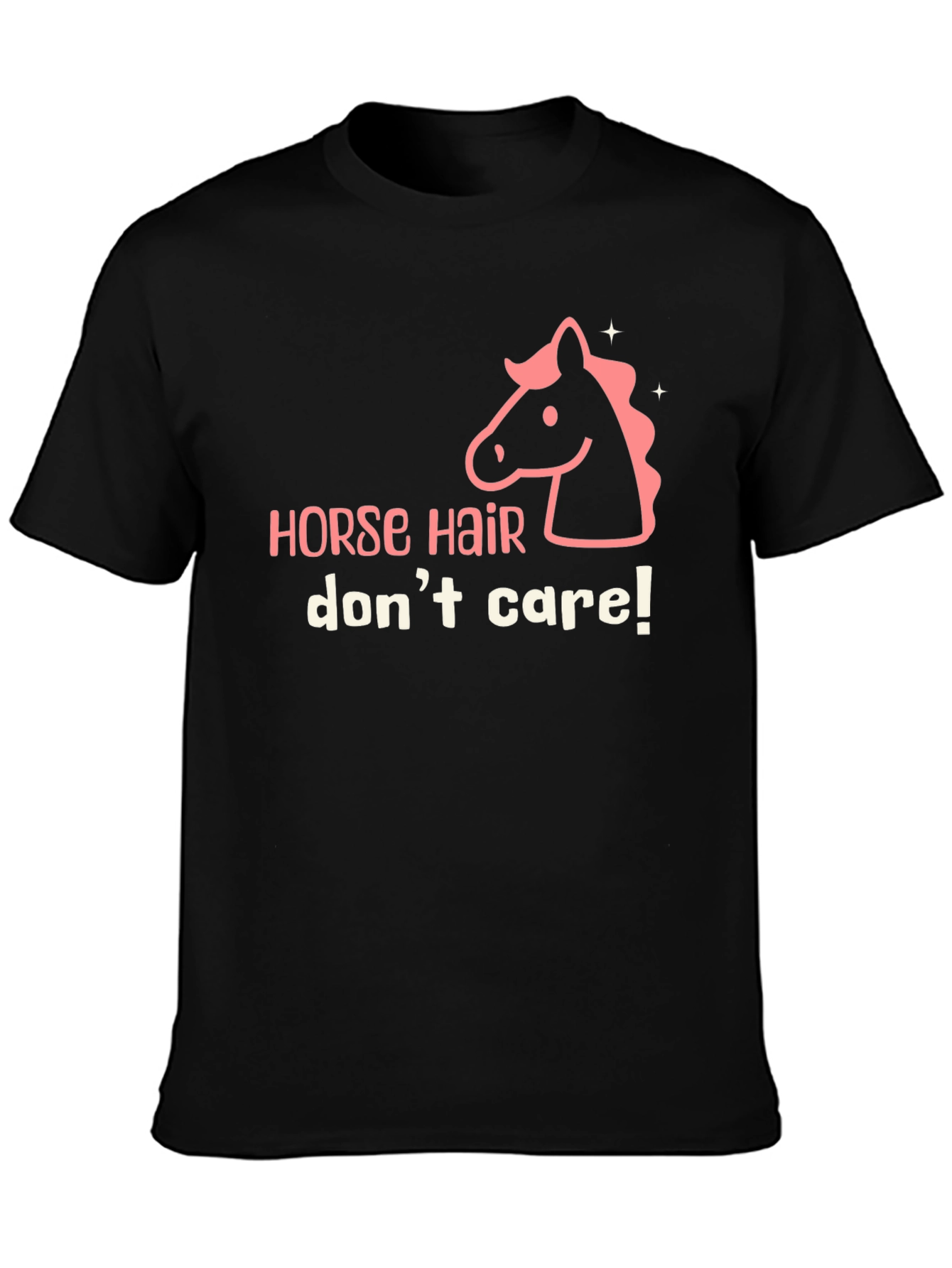 Horse Hair Dont Care Graphic Tee - Black
