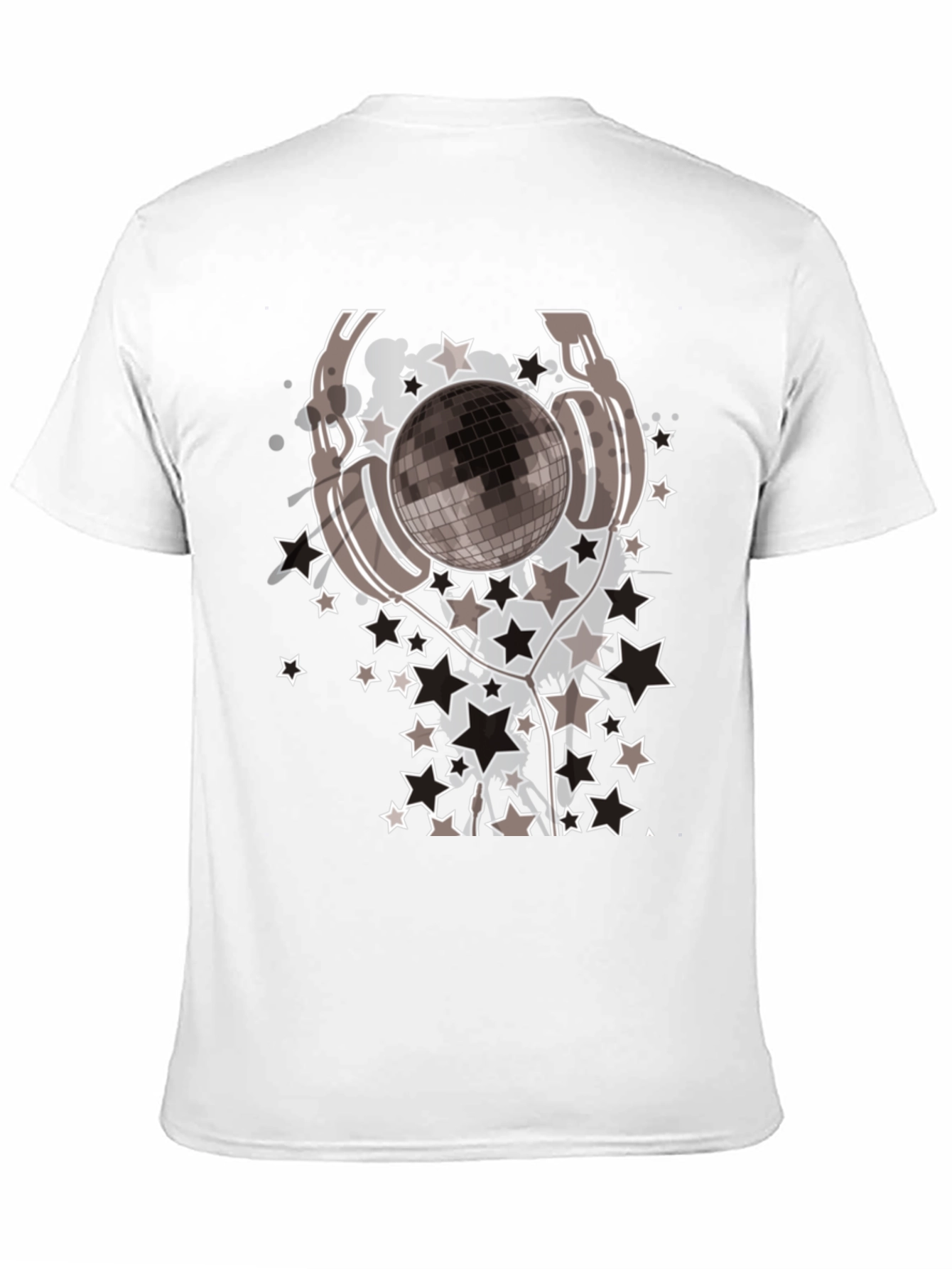 Disco Ball Headphones Graphic Tee - Mens Black T-Shirt