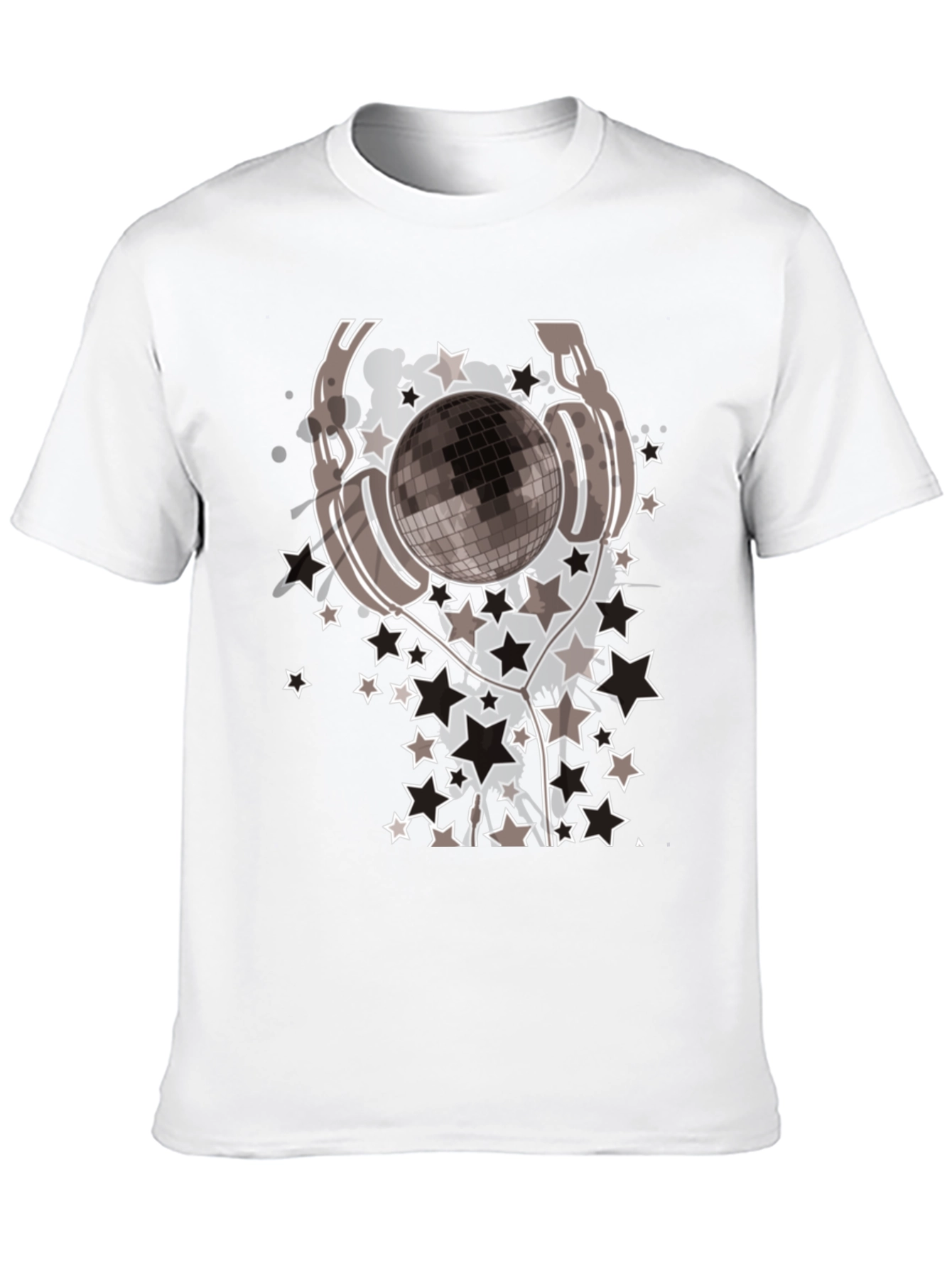 Disco Ball Headphones Graphic Tee - Mens Black T-Shirt