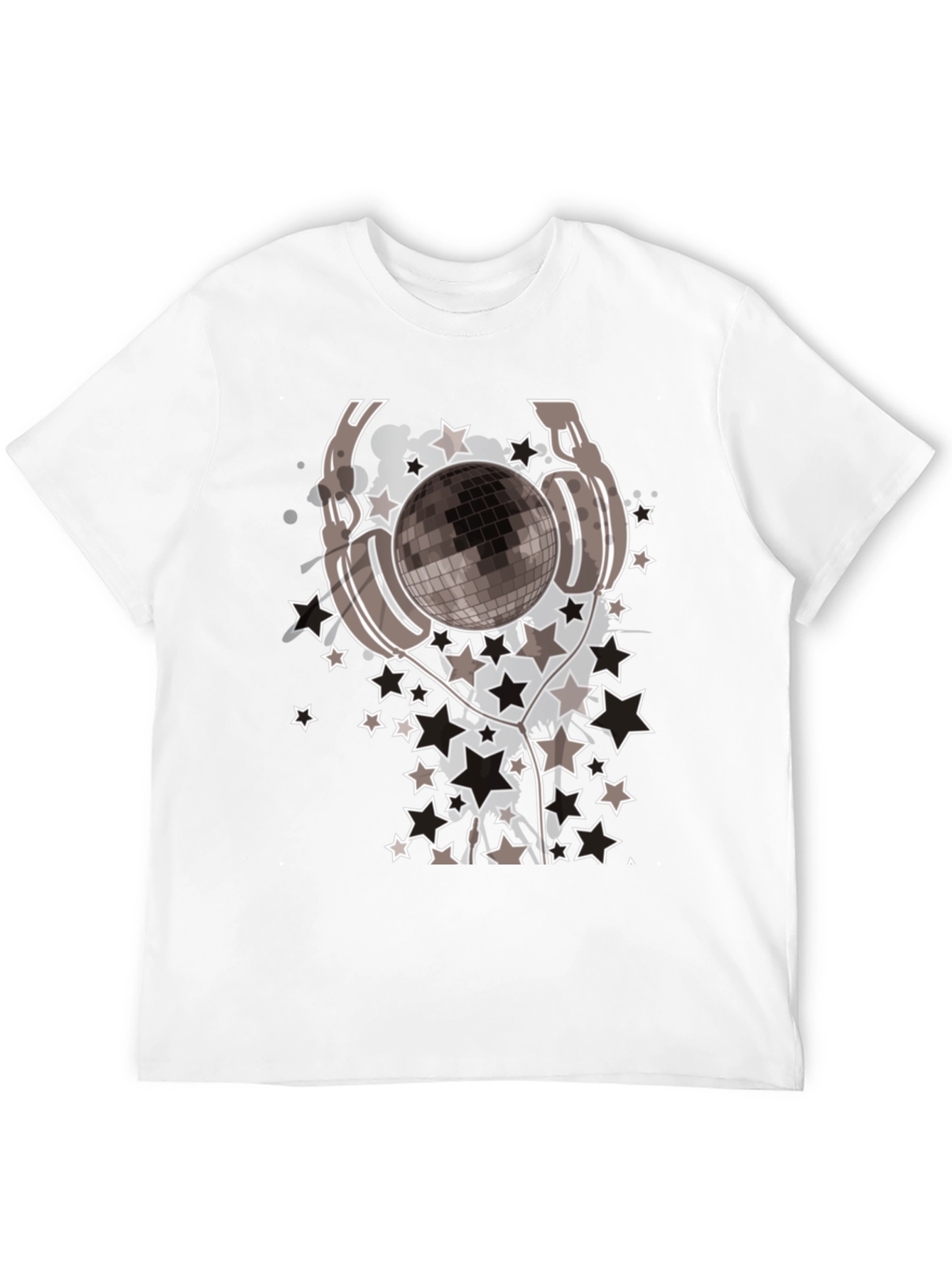 Disco Ball Headphones Graphic Tee - Mens Black T-Shirt