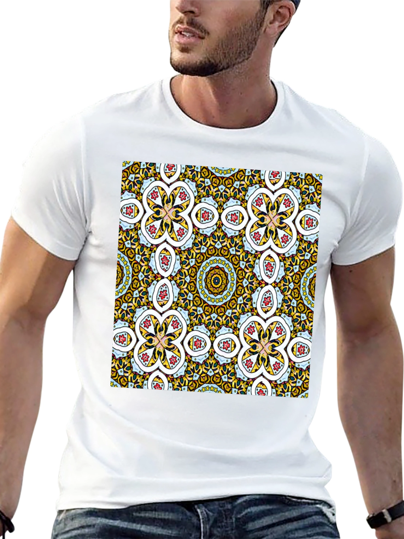 Patterned Graphic Tee - Stylish Abstract Design