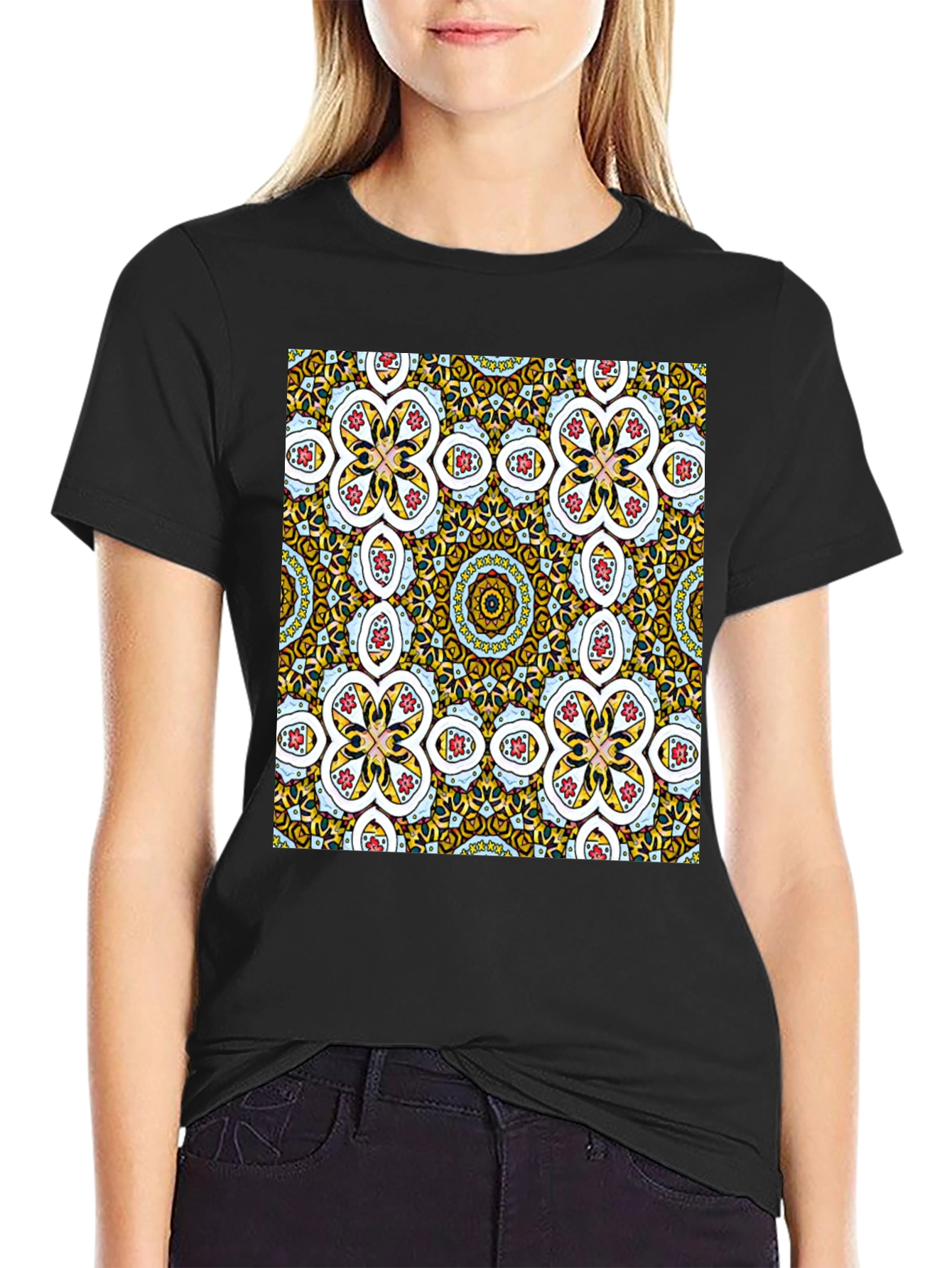 Patterned Graphic Tee - Stylish Abstract Design