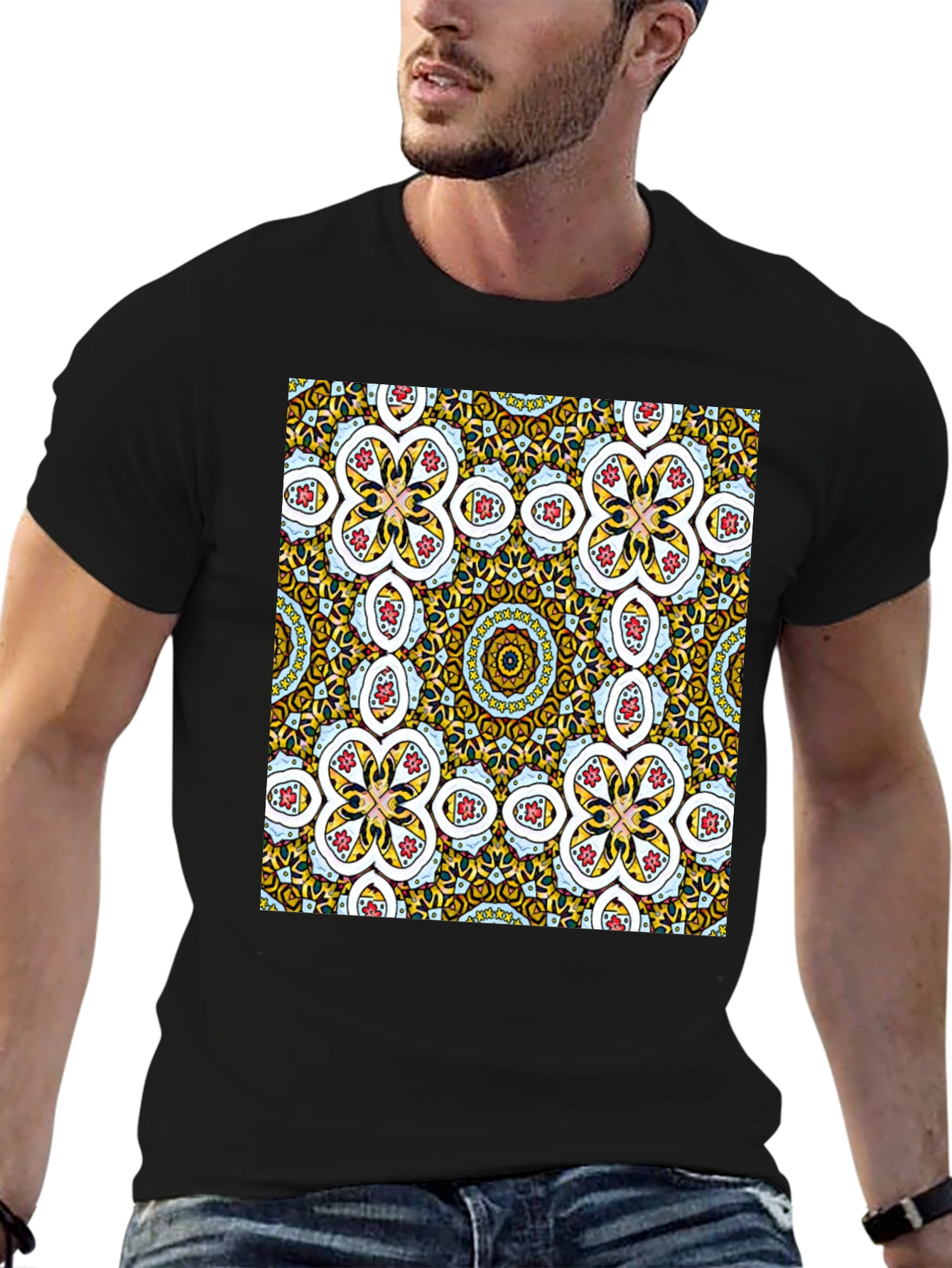 Patterned Graphic Tee - Stylish Abstract Design