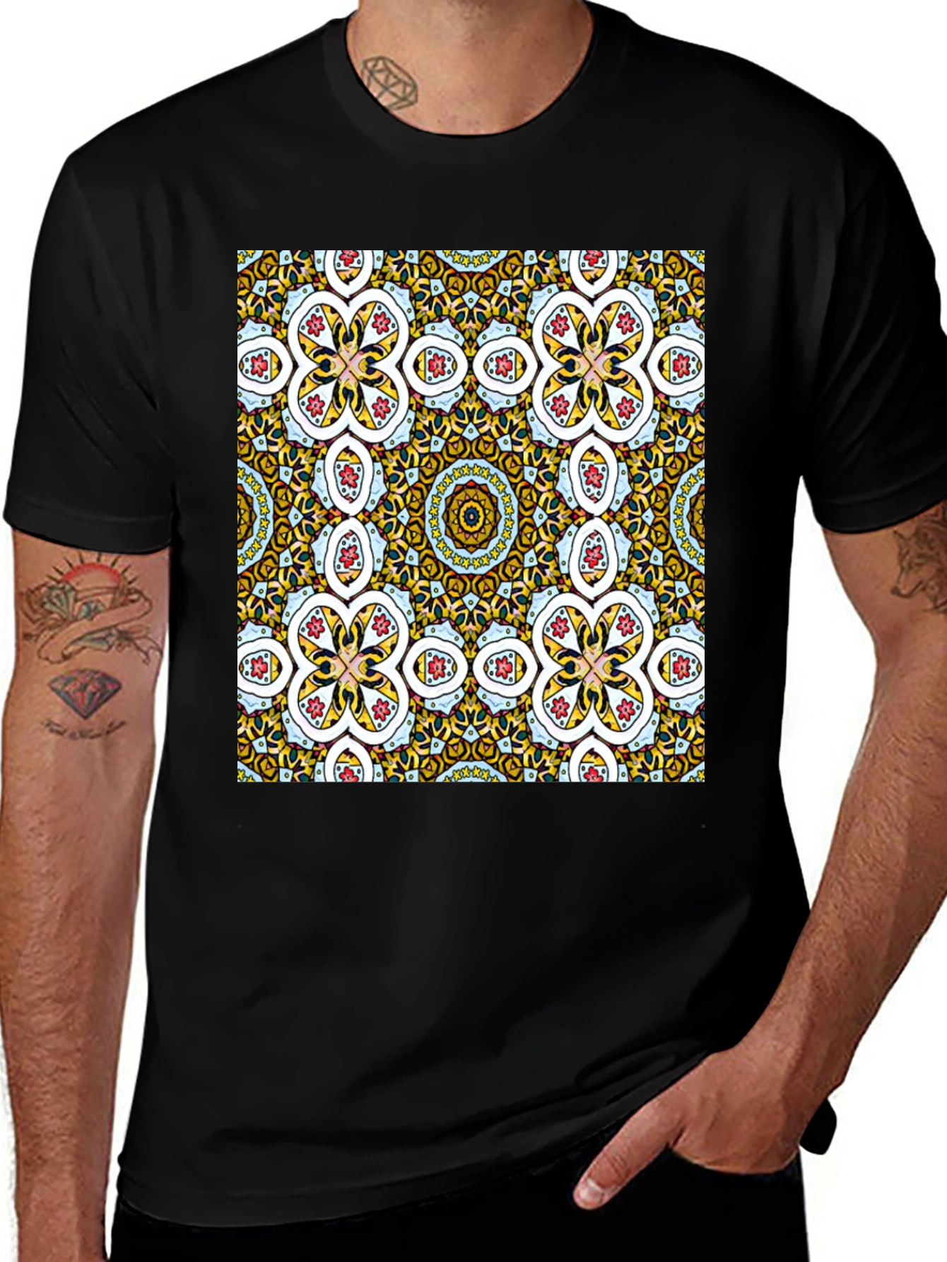 Patterned Graphic Tee - Stylish Abstract Design