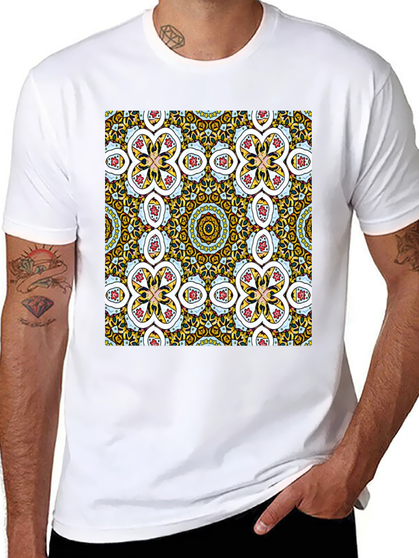 Patterned Graphic Tee - Stylish Abstract Design