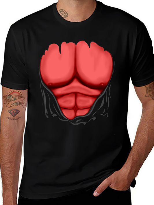 Ripped Abs Graphic T-Shirt - Funny Costume Tee