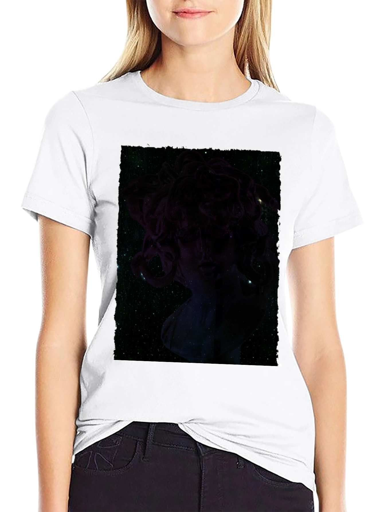 Nebula Woman Graphic Black T-Shirt