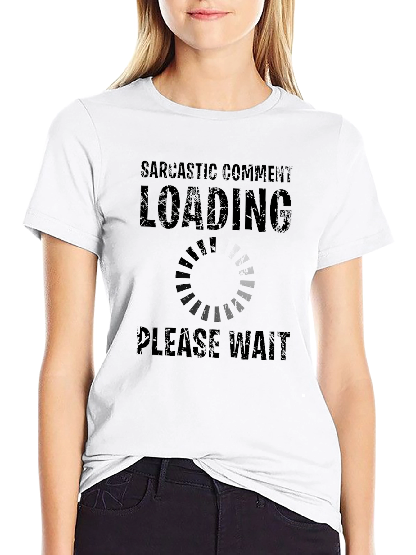 Sarcastic Comment Loading Funny Black T-Shirt