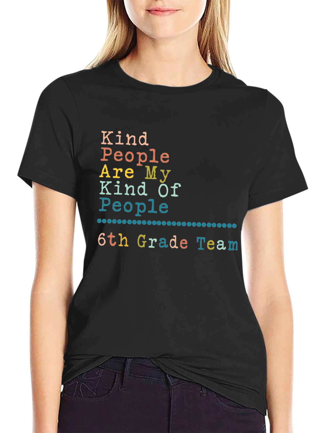 Kind People 6th Grade Team Black T-Shirt
