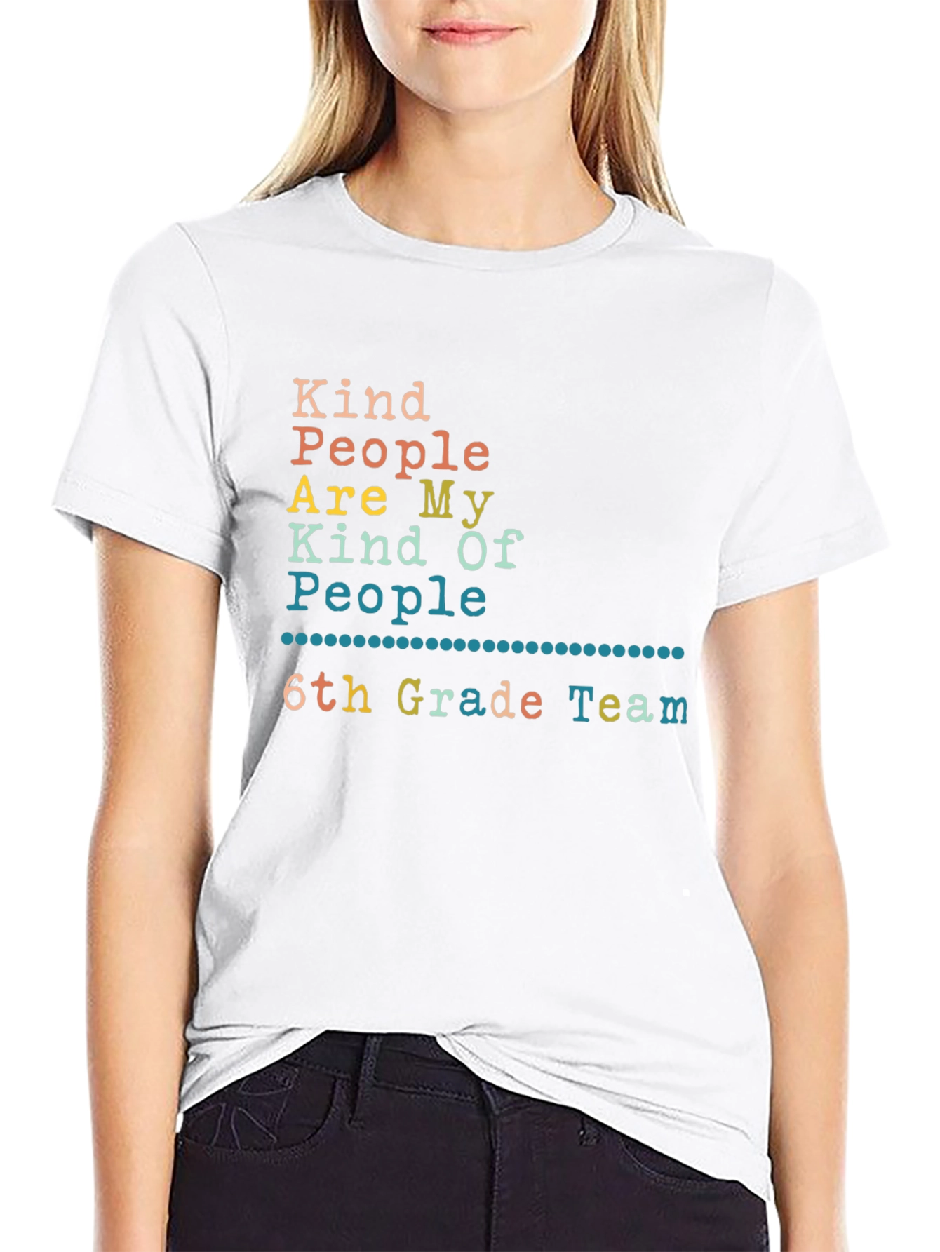 Kind People 6th Grade Team Black T-Shirt