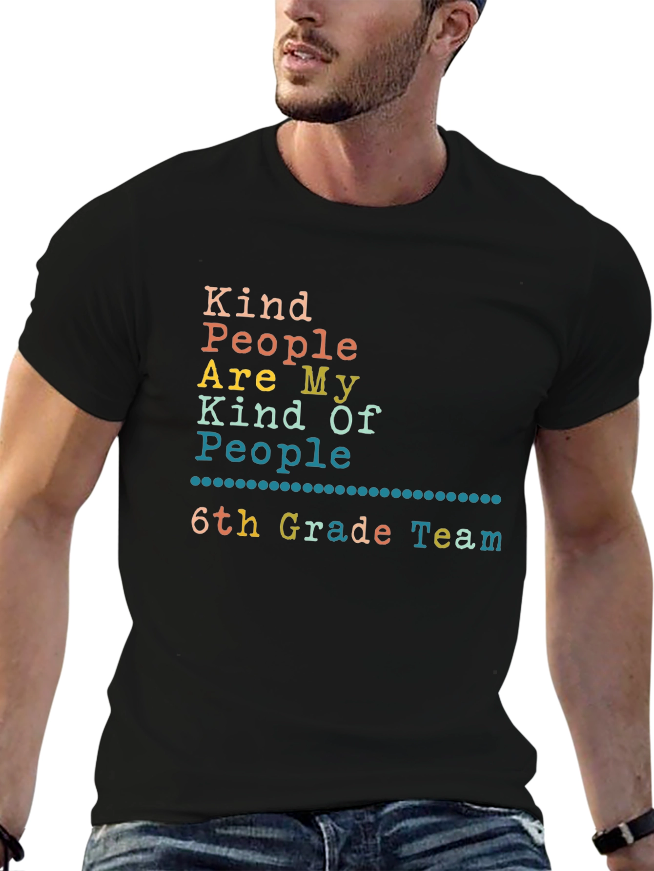 Kind People 6th Grade Team Black T-Shirt
