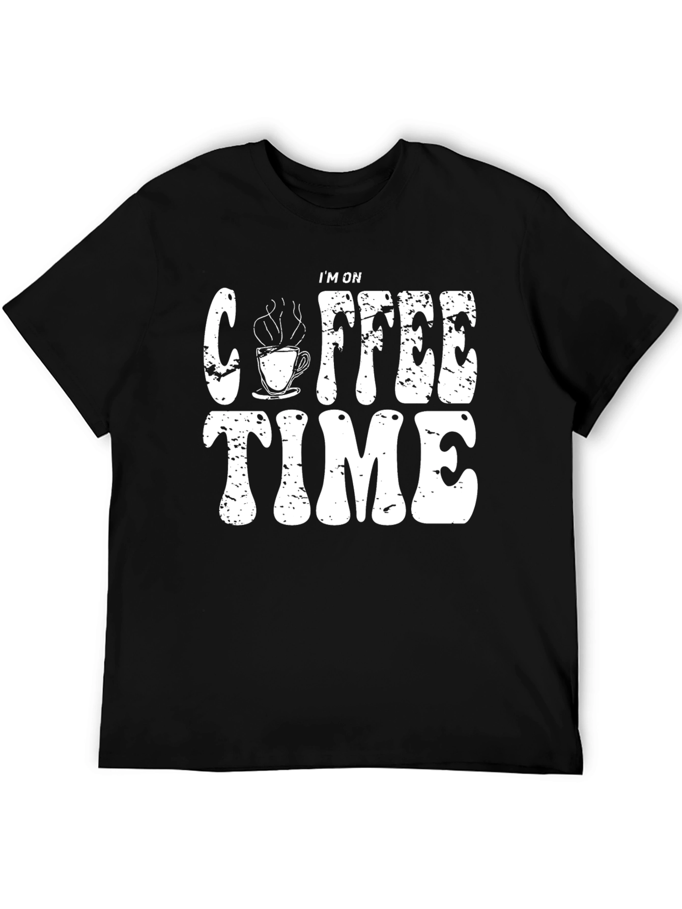 Coffee Time Graphic Tee - Black Cotton T-Shirt