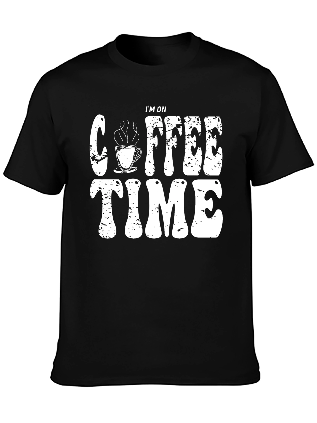Coffee Time Graphic Tee - Black Cotton T-Shirt