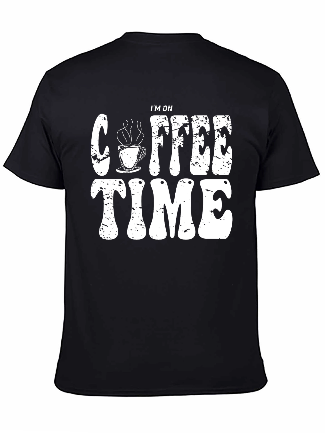 Coffee Time Graphic Tee - Black Cotton T-Shirt
