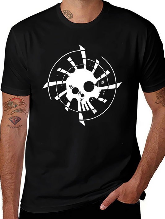 Skull Compass Graphic Black T-Shirt