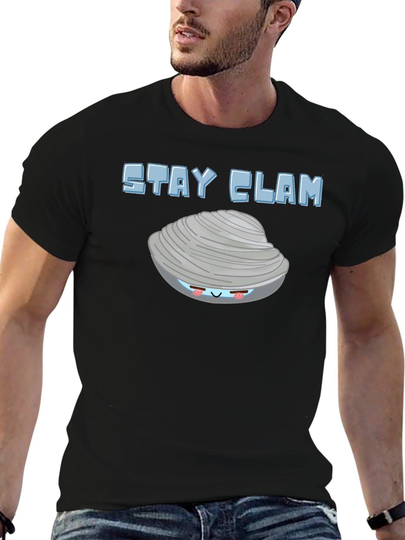 Stay Clam Graphic T-Shirt - Funny Ocean Life Tee