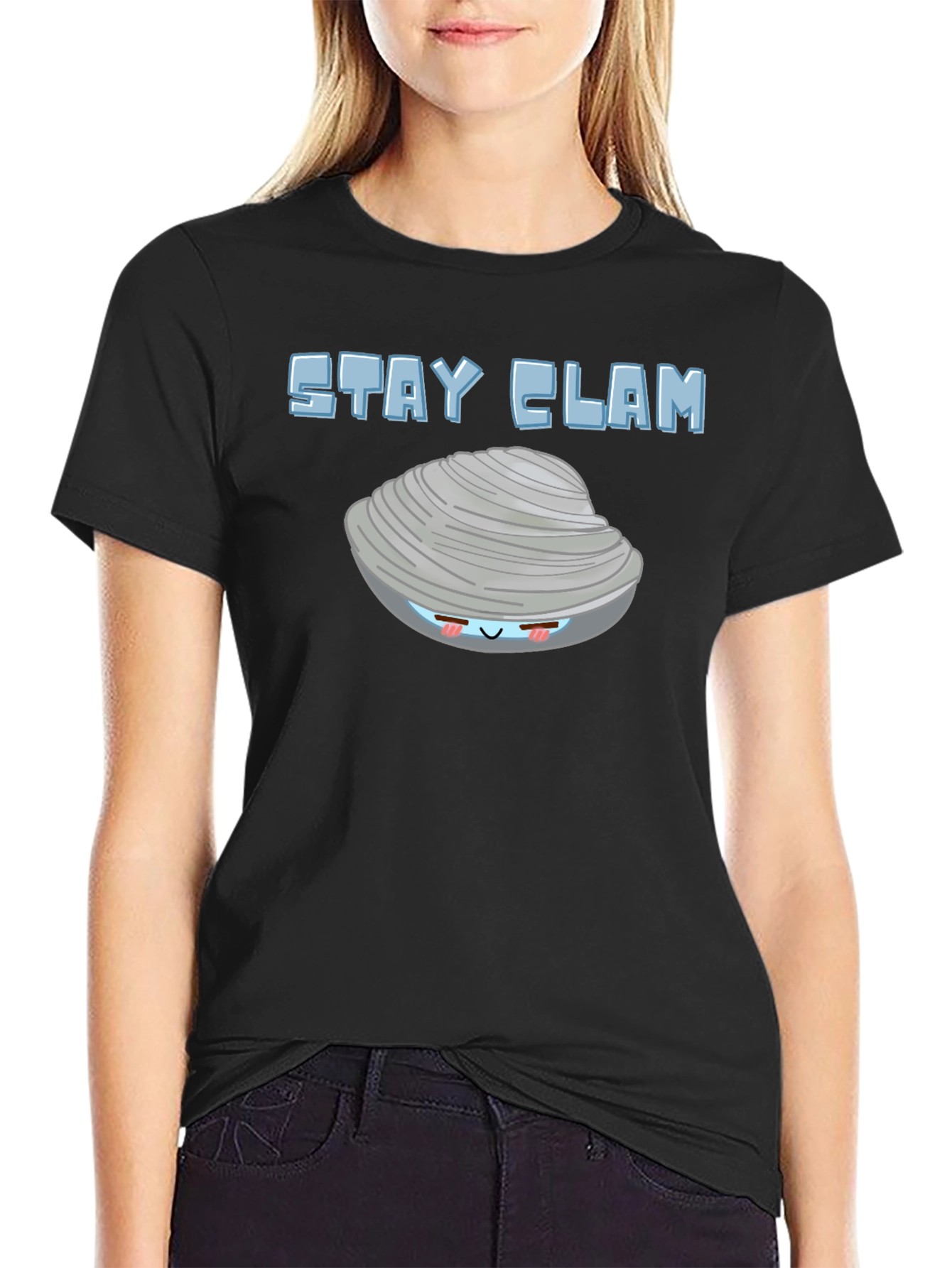 Stay Clam Graphic T-Shirt - Funny Ocean Life Tee