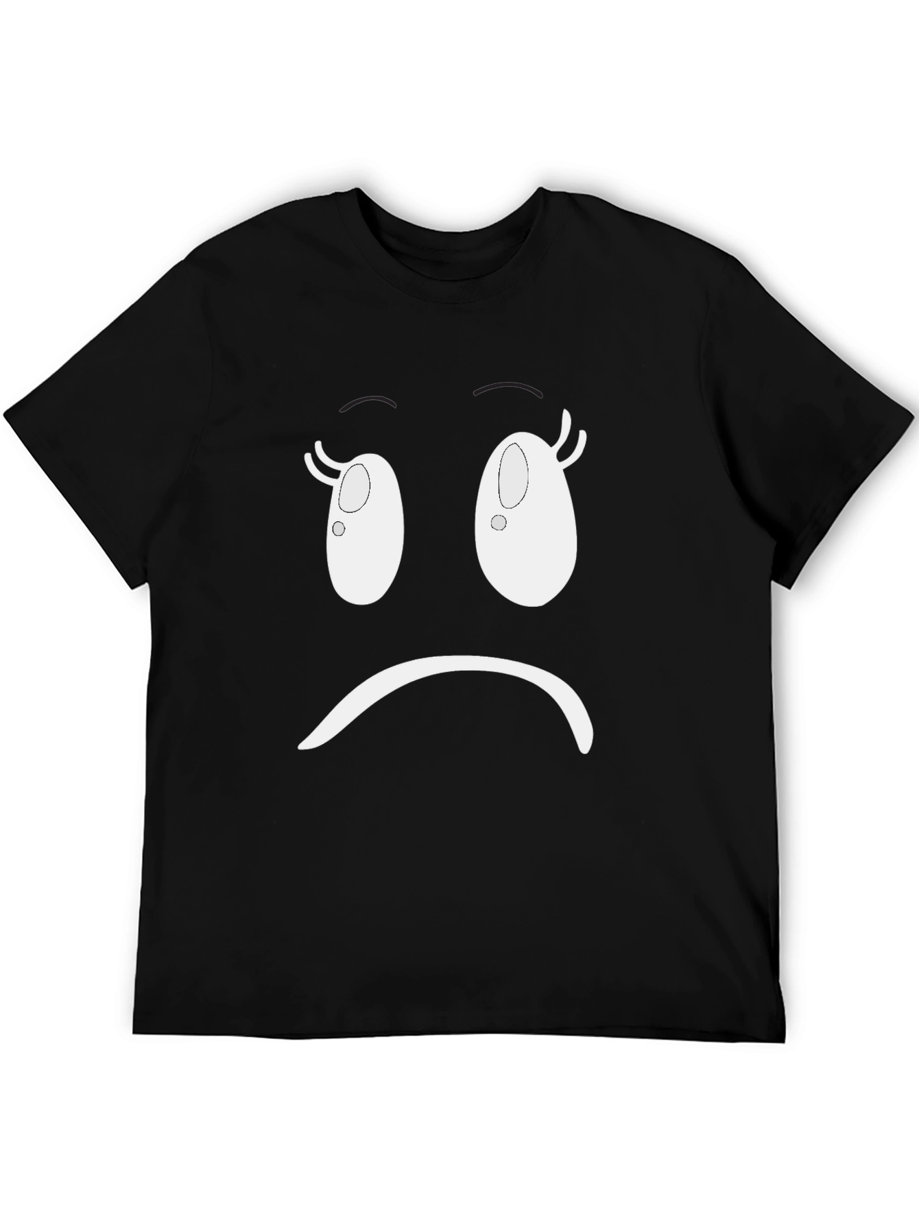 Sad Face Graphic T-Shirt - Unisex Black Tee