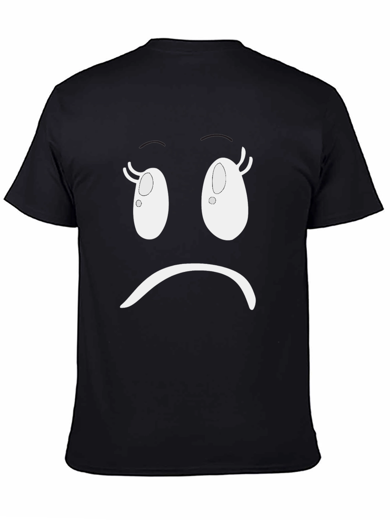 Sad Face Graphic T-Shirt - Unisex Black Tee