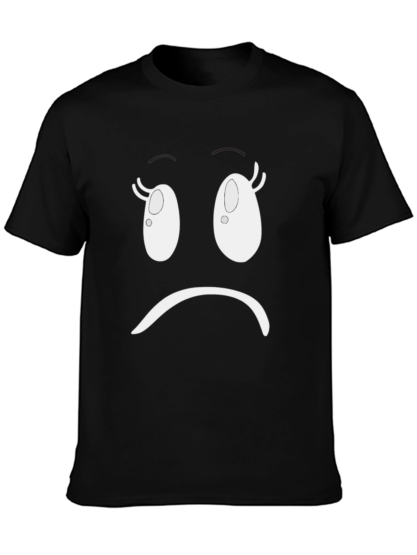 Sad Face Graphic T-Shirt - Unisex Black Tee