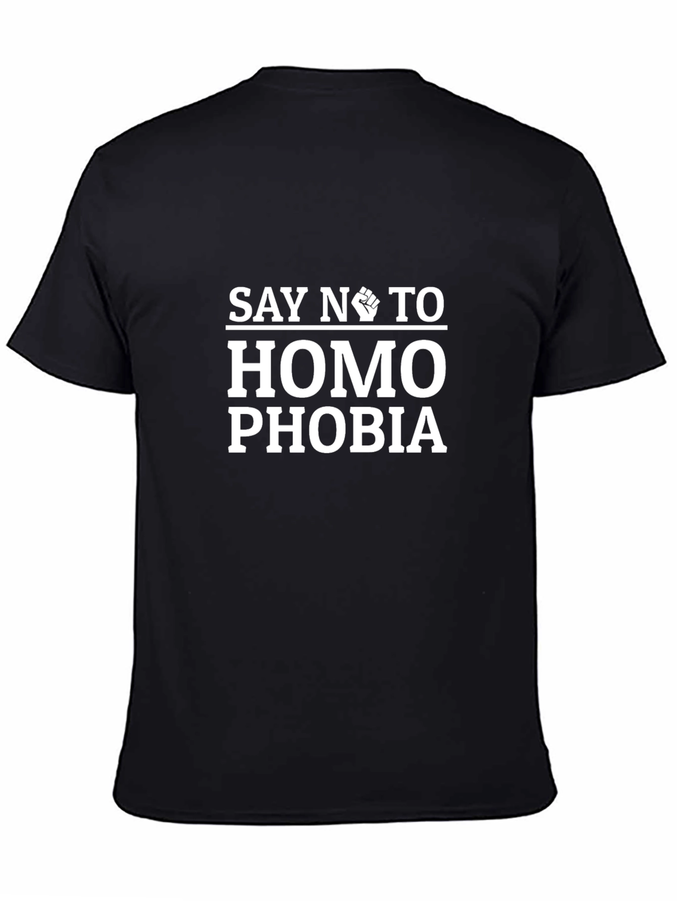 Say No To Homophobia Black Graphic T-Shirt