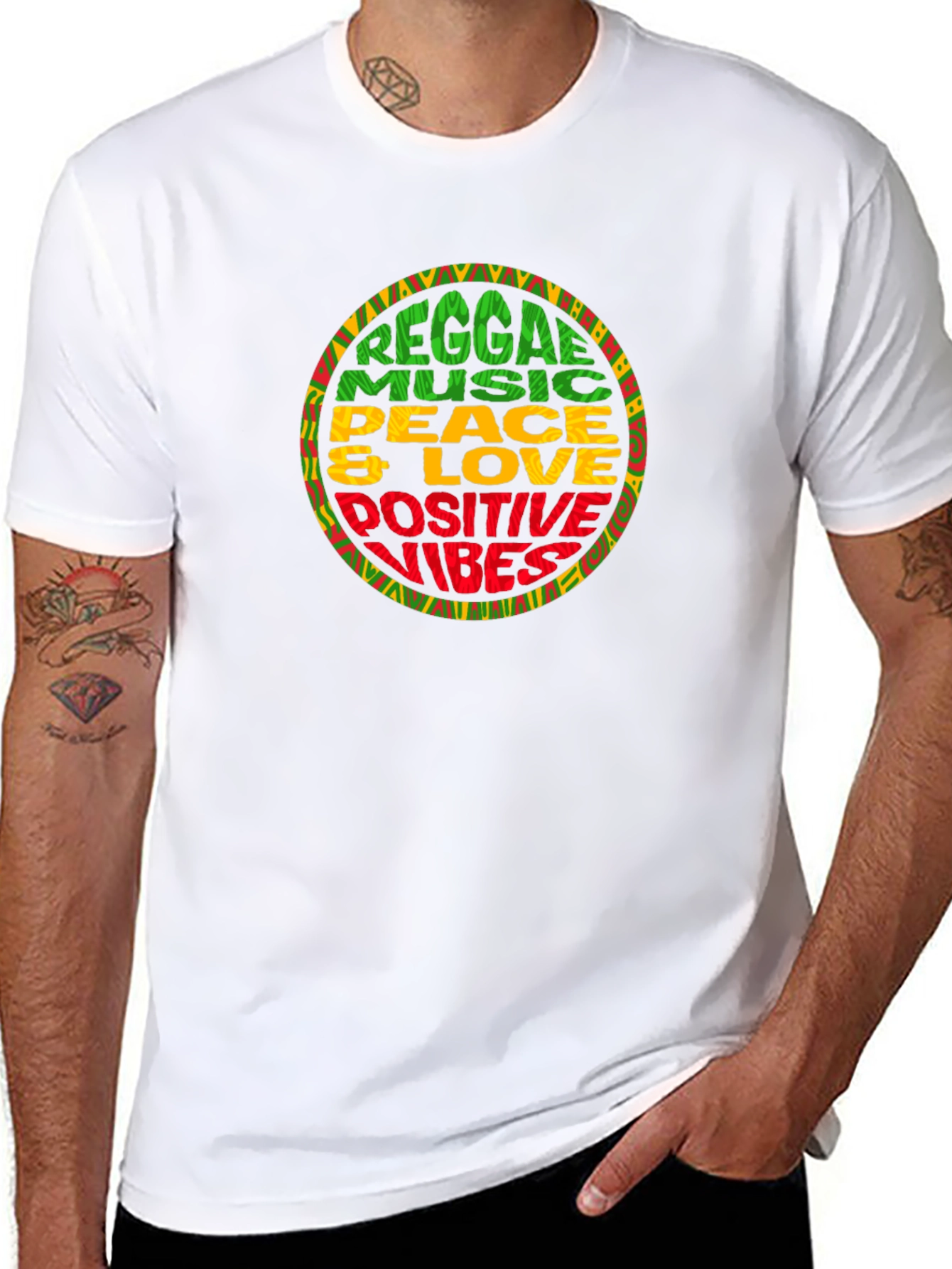 Reggae Music Peace & Love Graphic T-Shirt