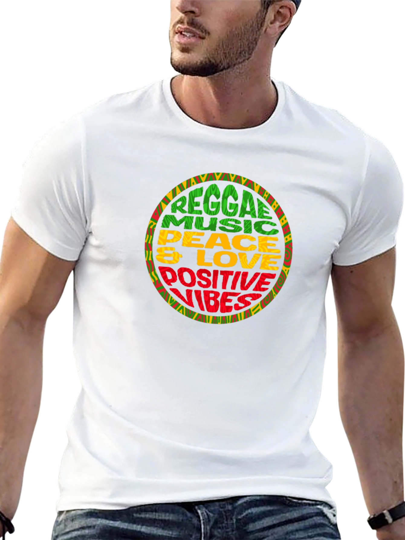 Reggae Music Peace & Love Graphic T-Shirt