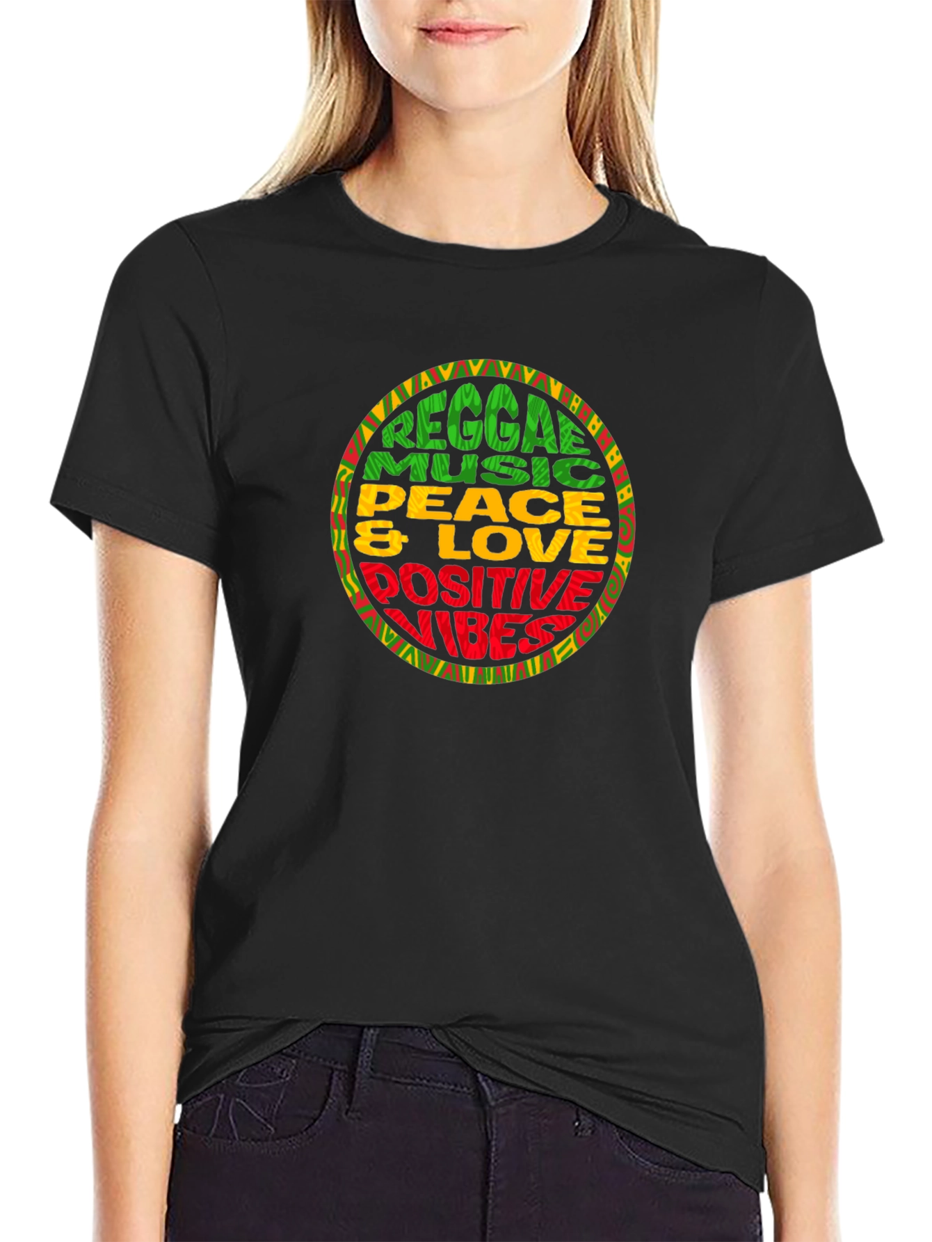 Reggae Music Peace & Love Graphic T-Shirt