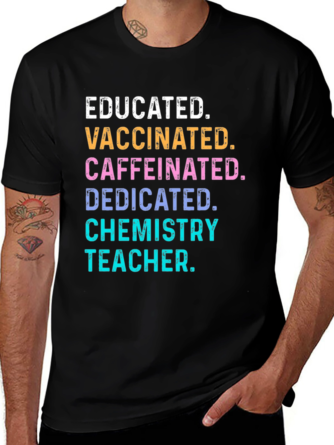 Educated Vaccinated Chemistry Teacher T-Shirt