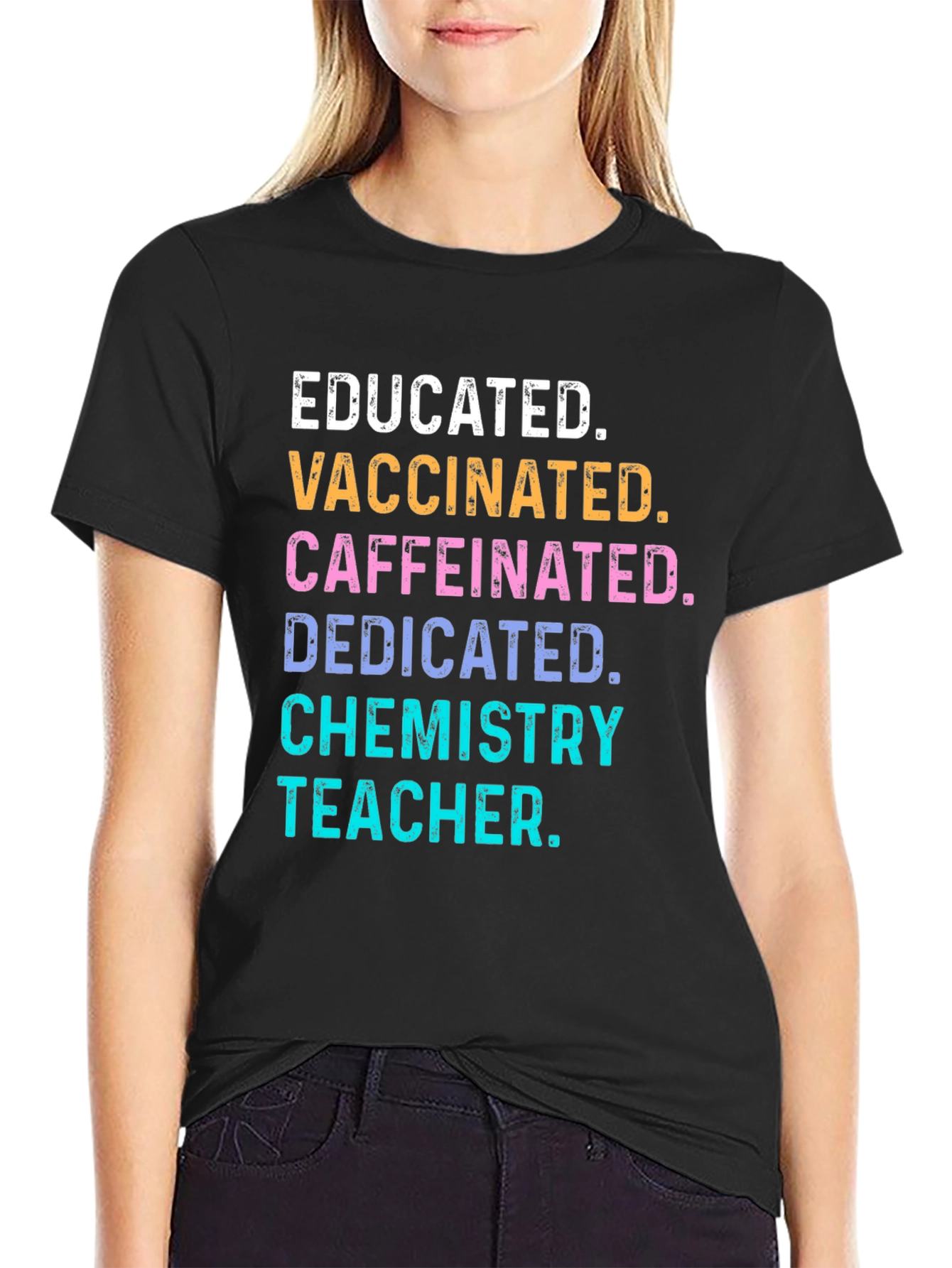 Educated Vaccinated Chemistry Teacher T-Shirt