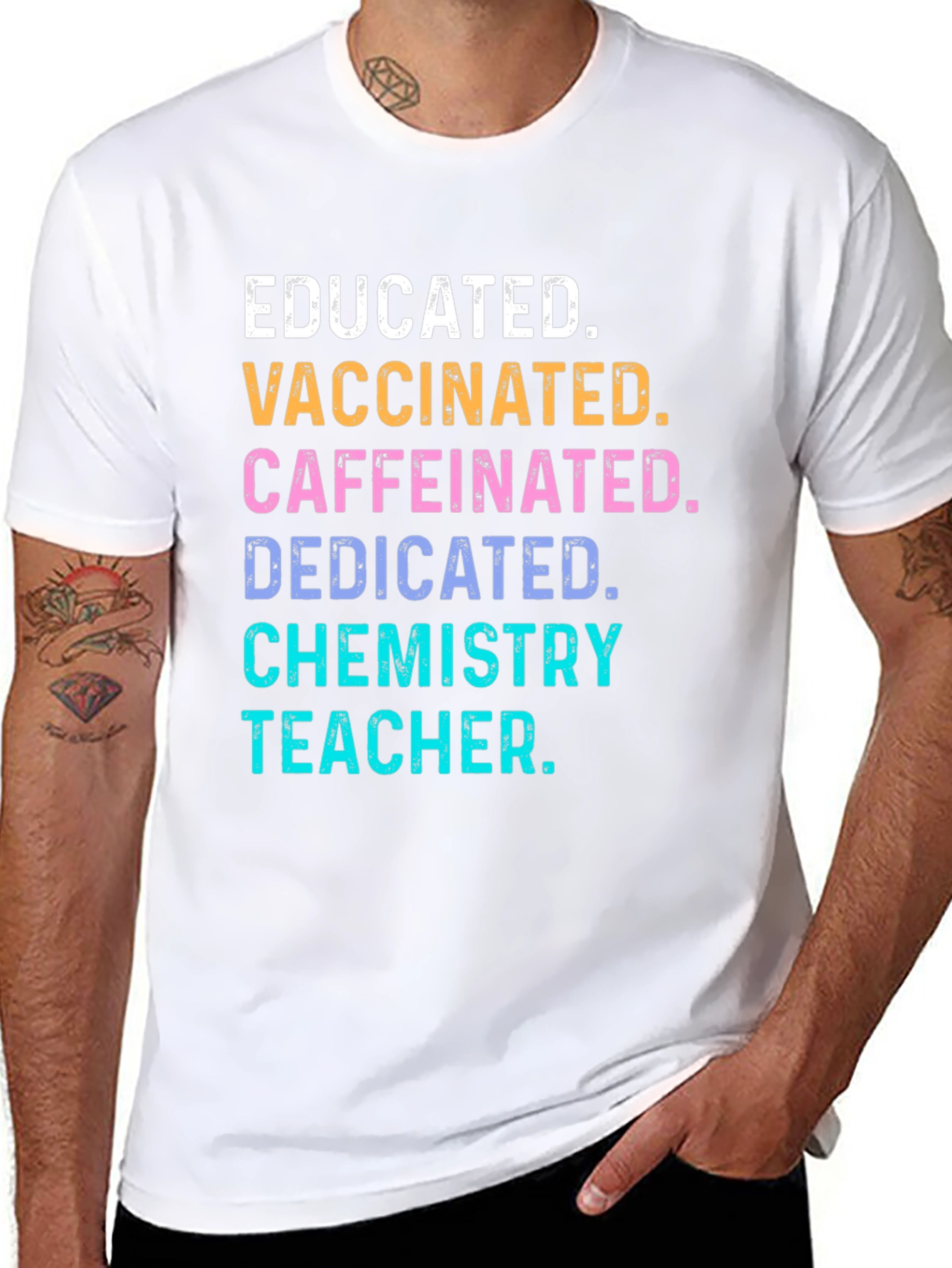 Educated Vaccinated Chemistry Teacher T-Shirt