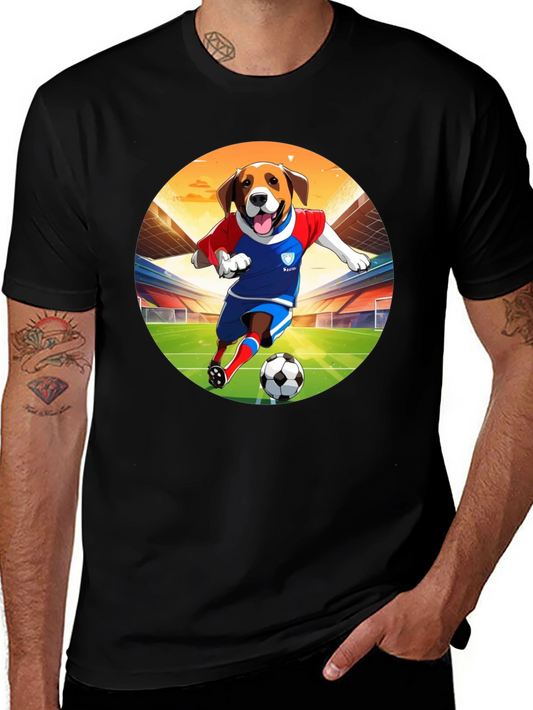 Dog Soccer T-Shirt - Unisex Black Tee