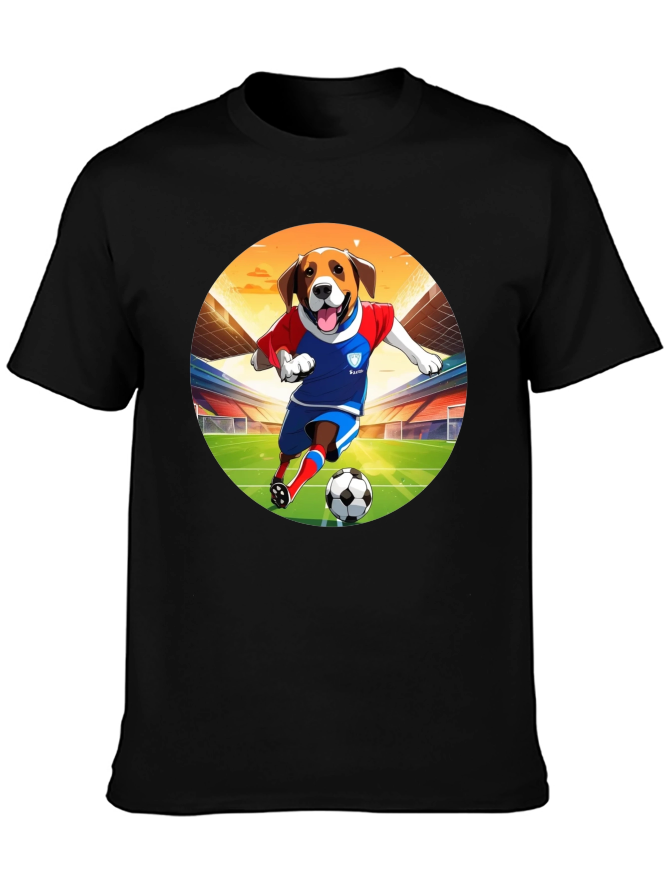 Dog Soccer T-Shirt - Unisex Black Tee