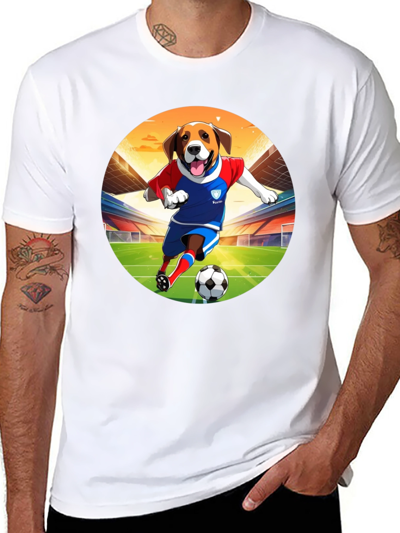 Dog Soccer T-Shirt - Unisex Black Tee