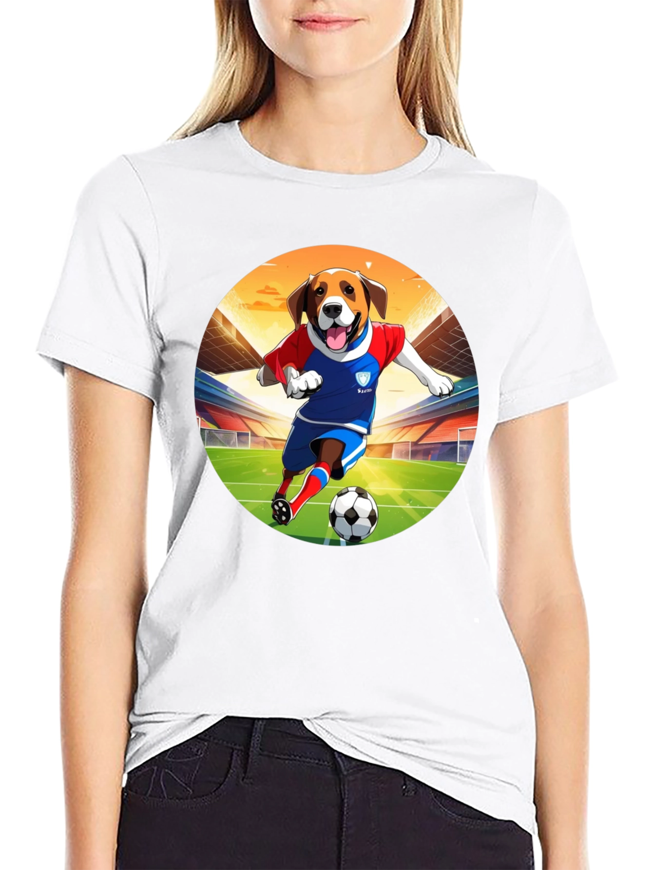 Dog Soccer T-Shirt - Unisex Black Tee