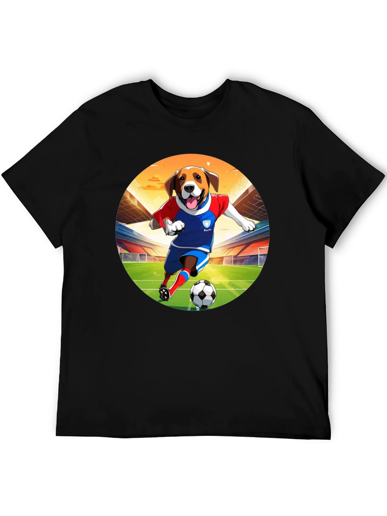 Dog Soccer T-Shirt - Unisex Black Tee