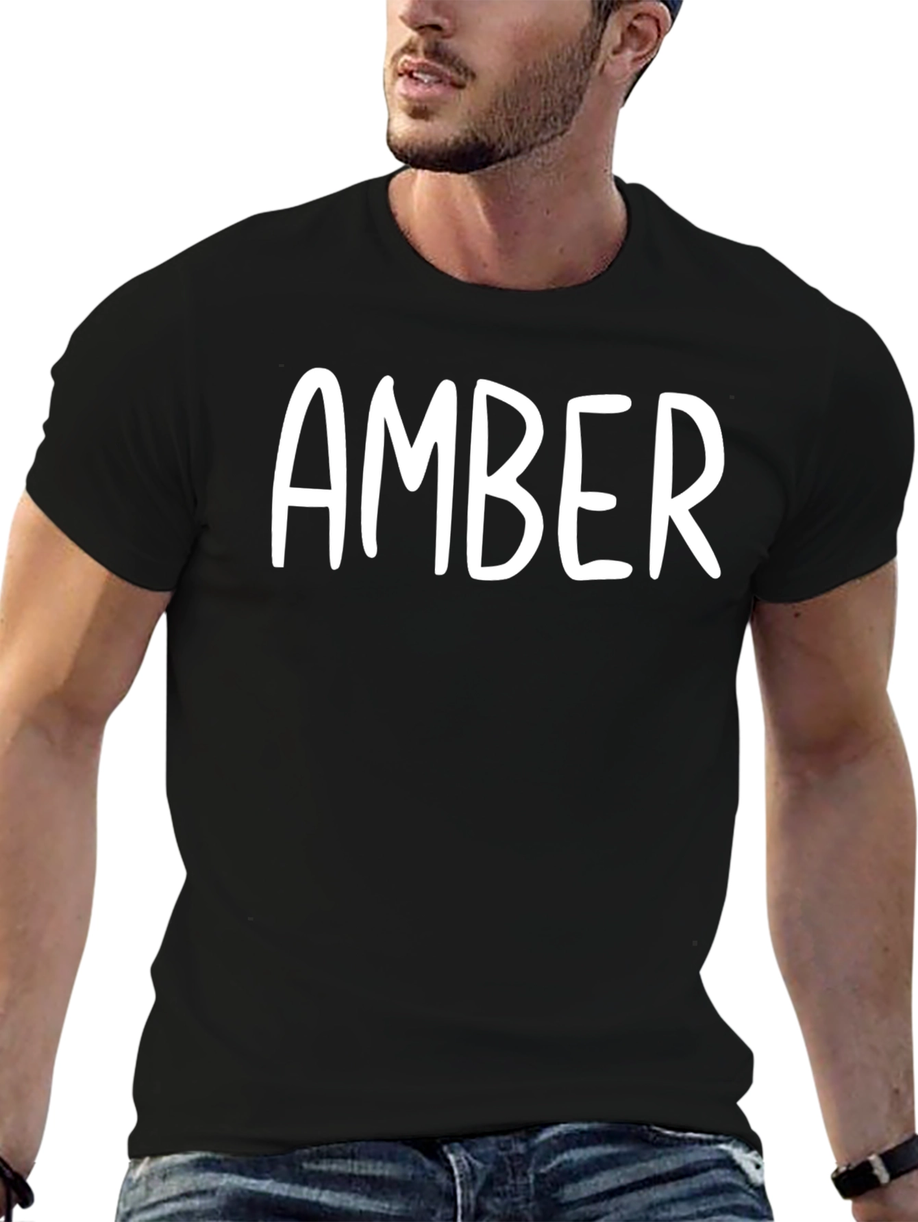 Personalized Amber Black T-Shirt