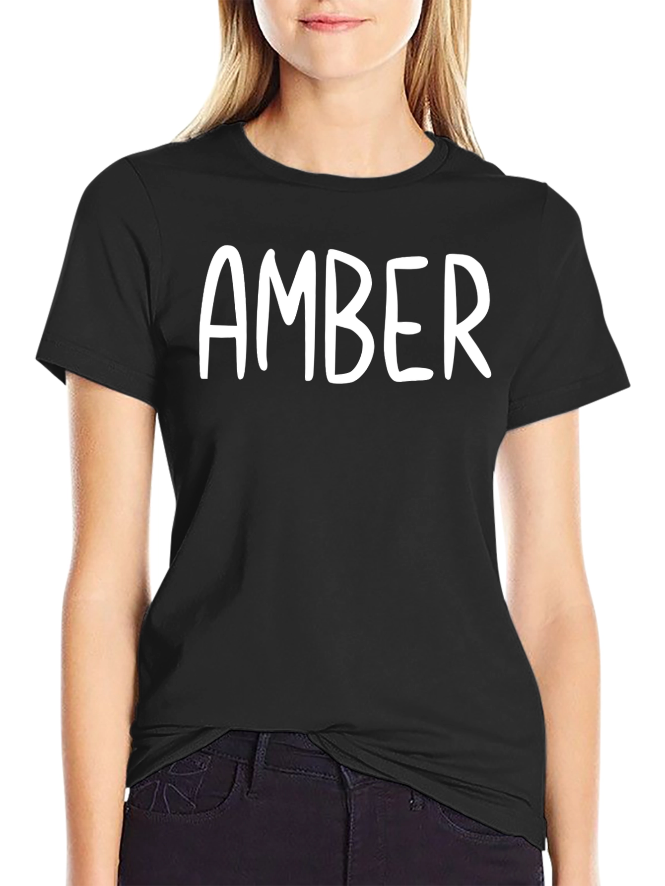 Personalized Amber Black T-Shirt