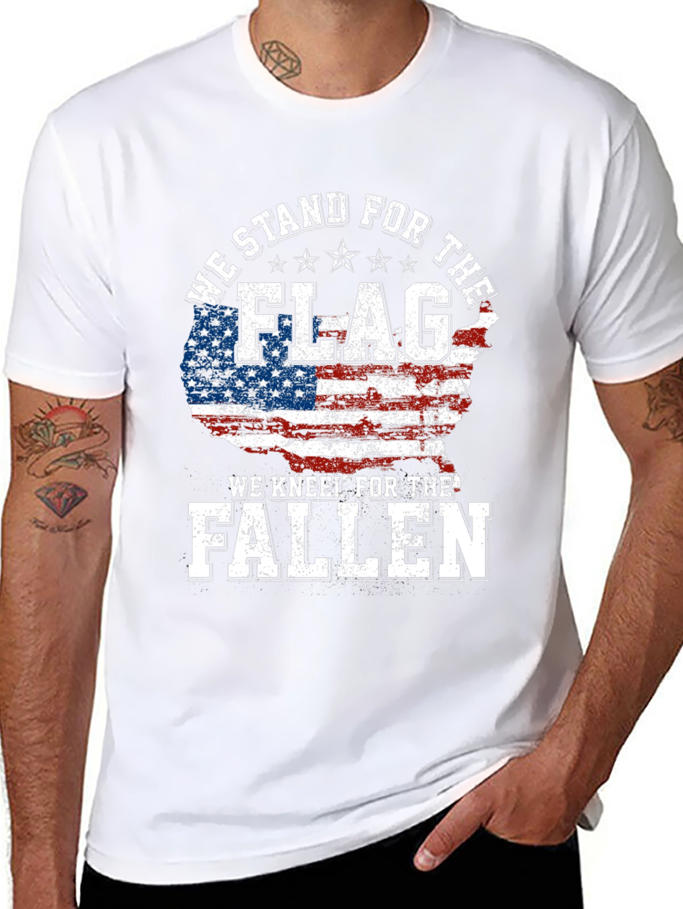 Patriotic We Stand For the Flag T-Shirt