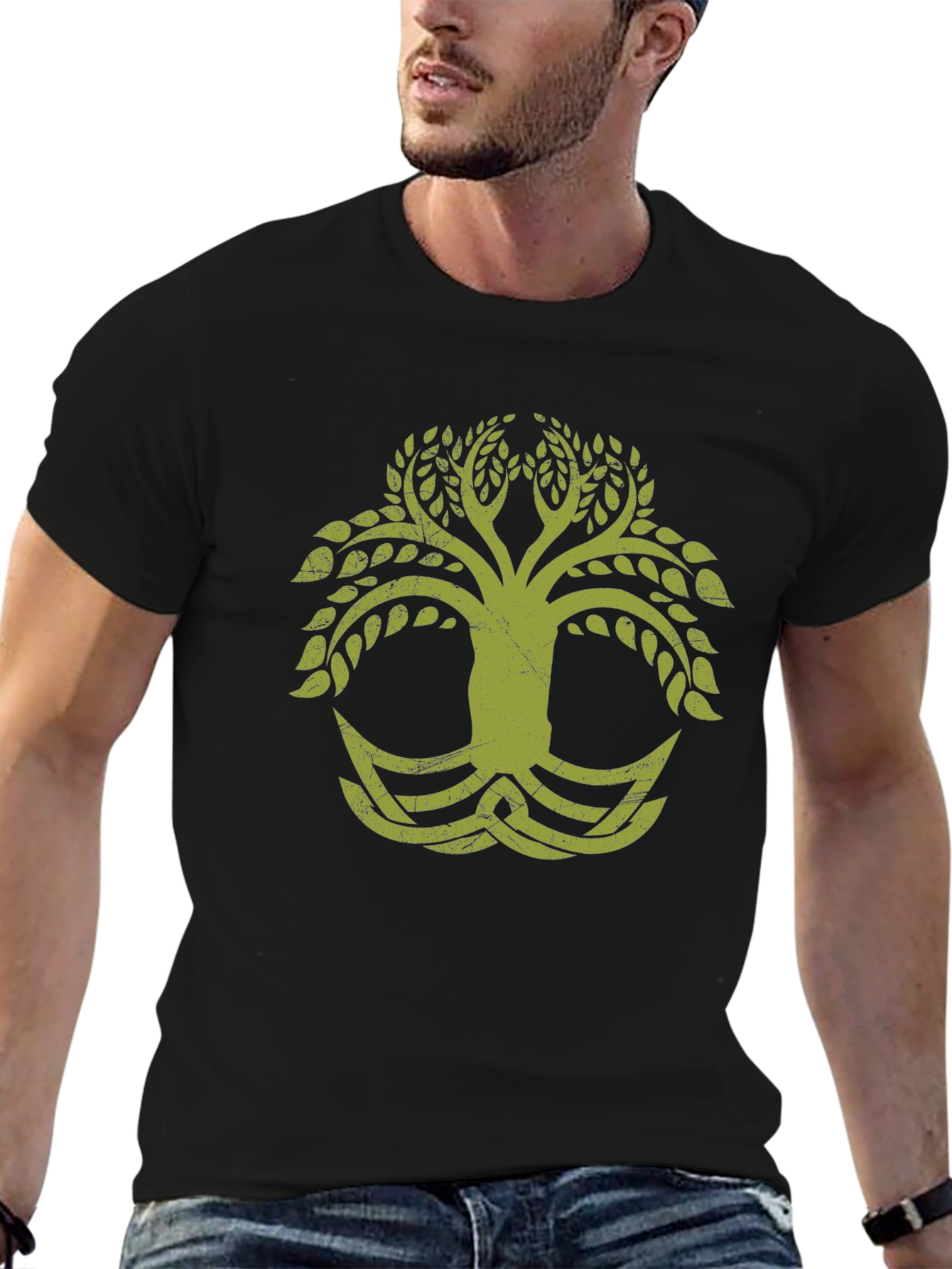 Celtic Tree of Life Graphic Black T-Shirt