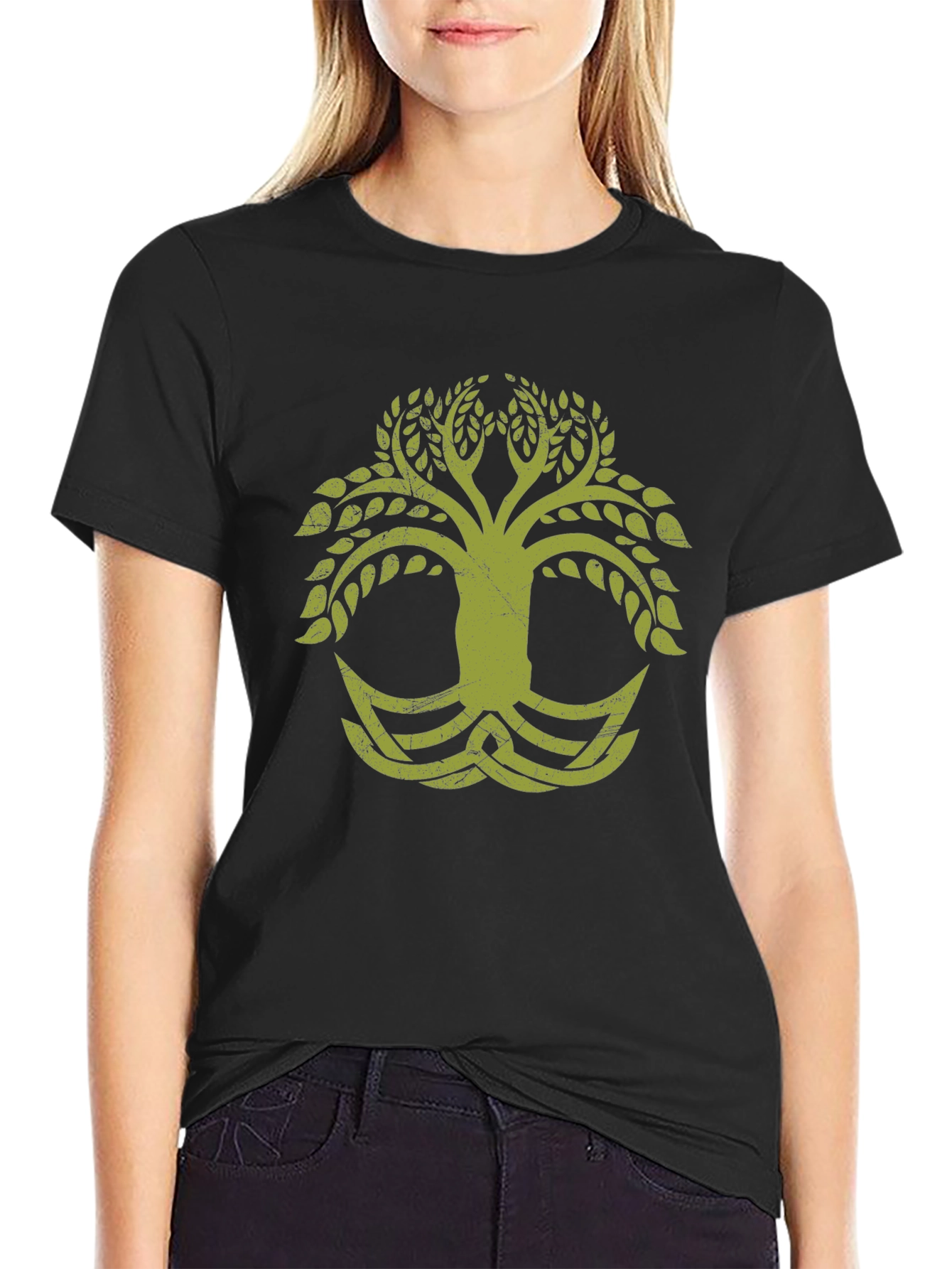 Celtic Tree of Life Graphic Black T-Shirt
