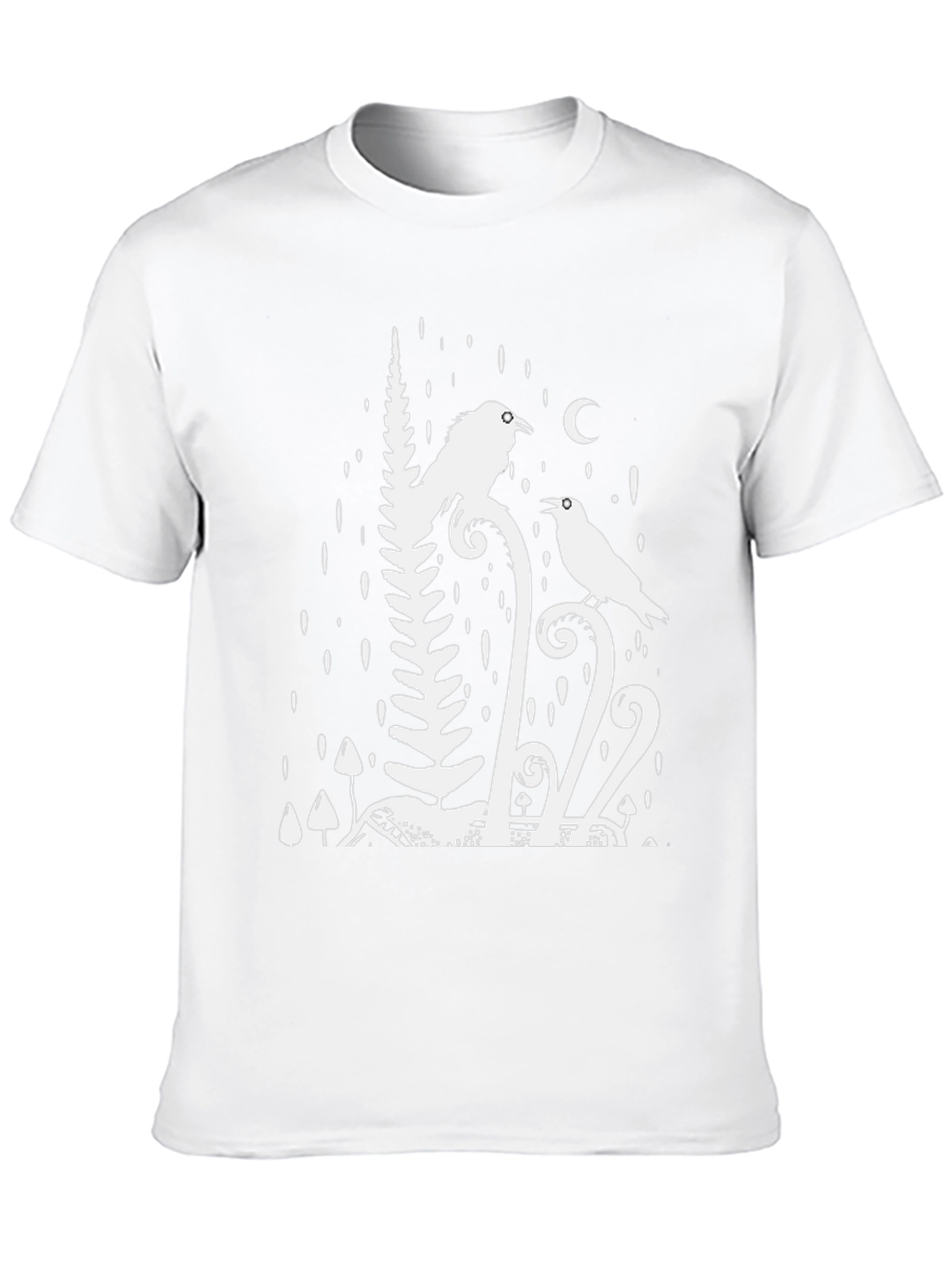 Raven & Moon Graphic Tee - Black Cotton T-Shirt