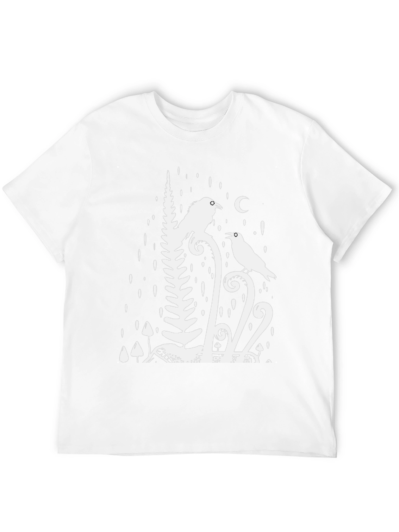 Raven & Moon Graphic Tee - Black Cotton T-Shirt