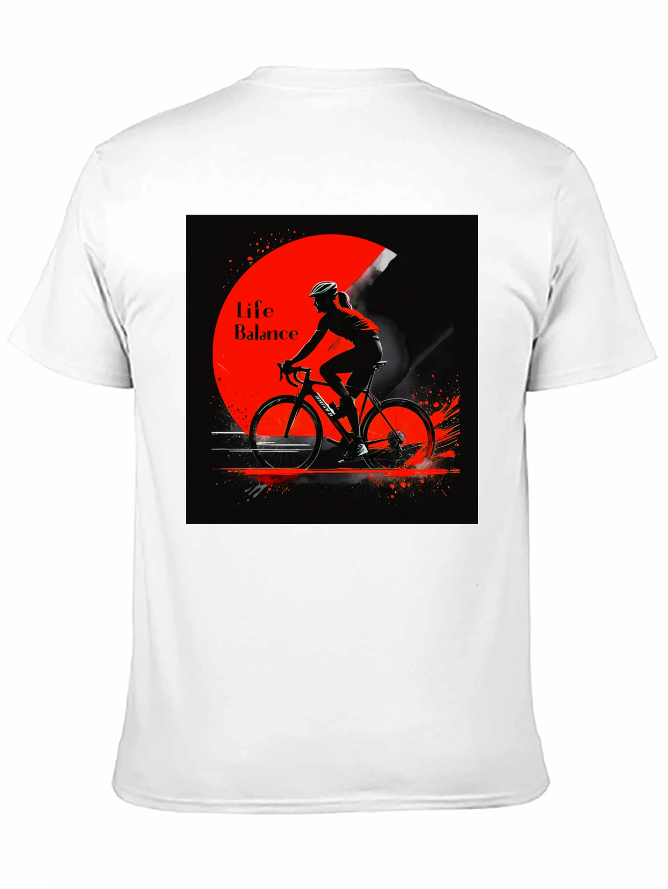 Life Balance Cyclist Graphic Black T-Shirt