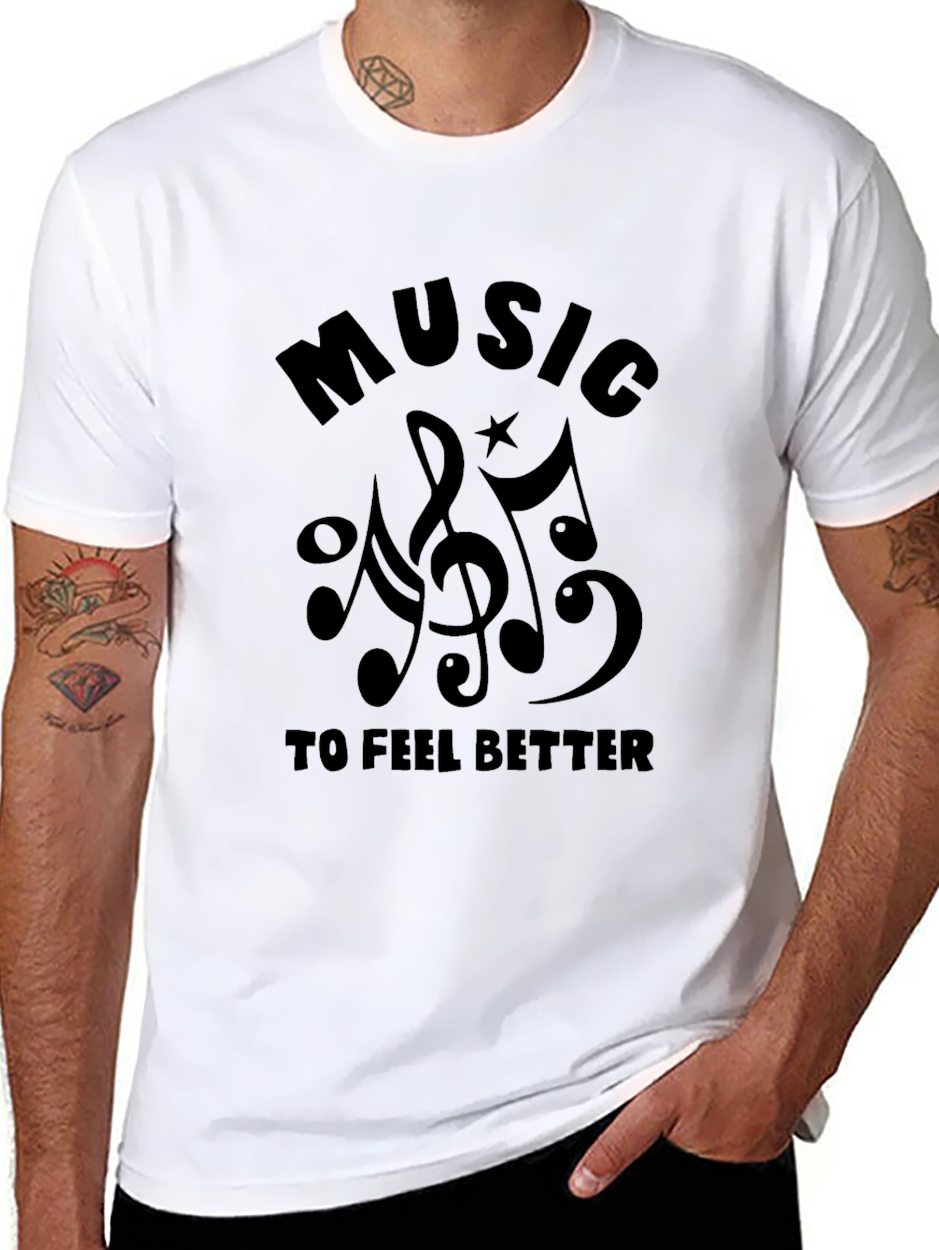 Music to Feel Better Black Graphic Tee