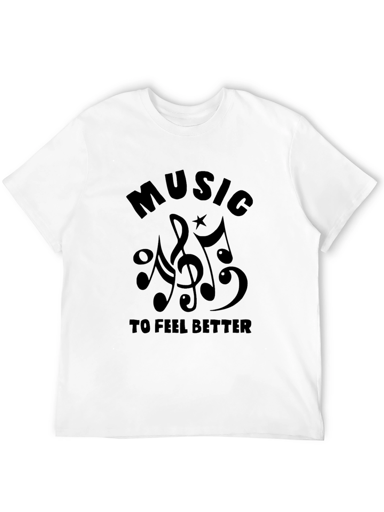 Music to Feel Better Black Graphic Tee