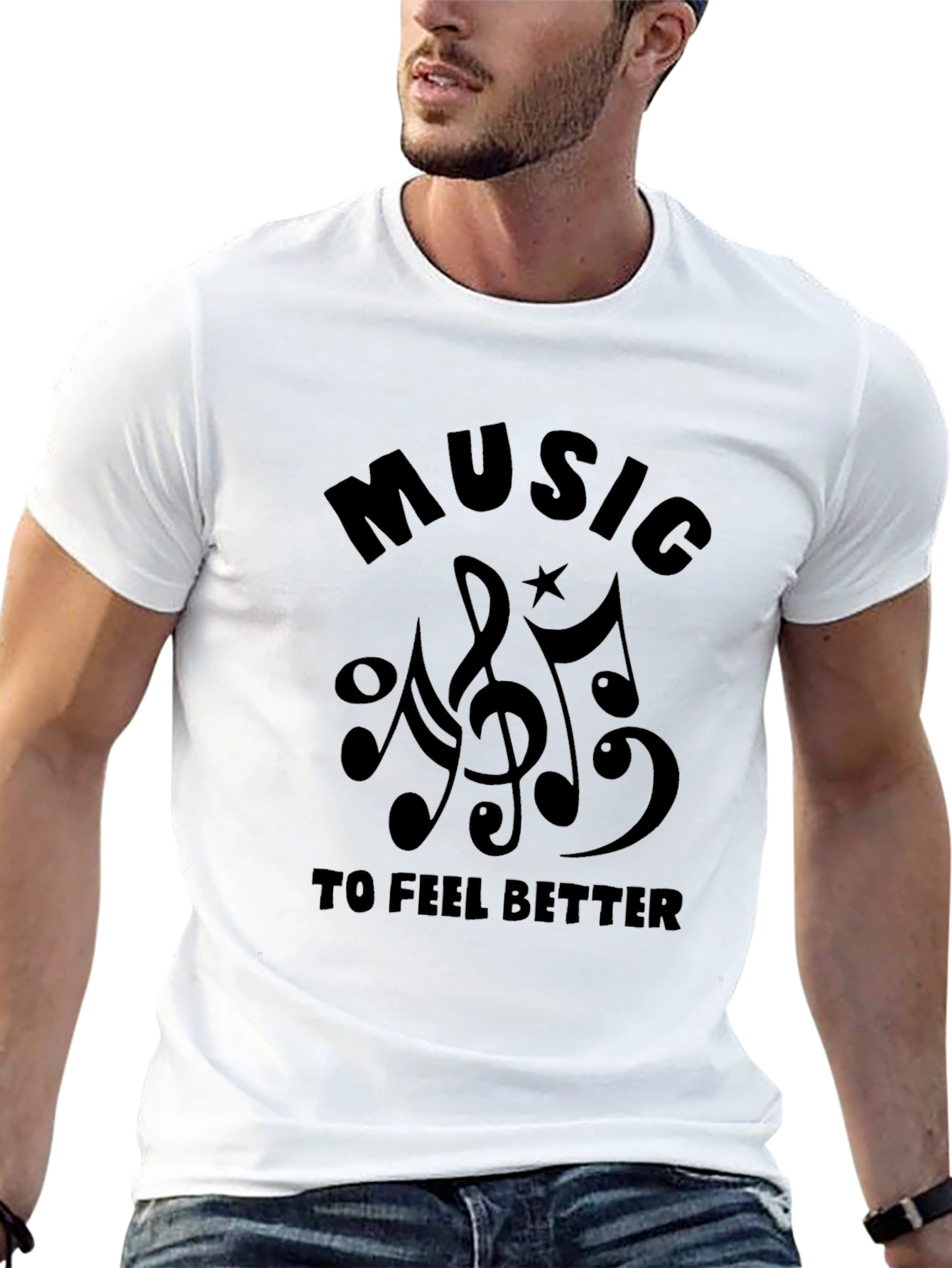 Music to Feel Better Black Graphic Tee