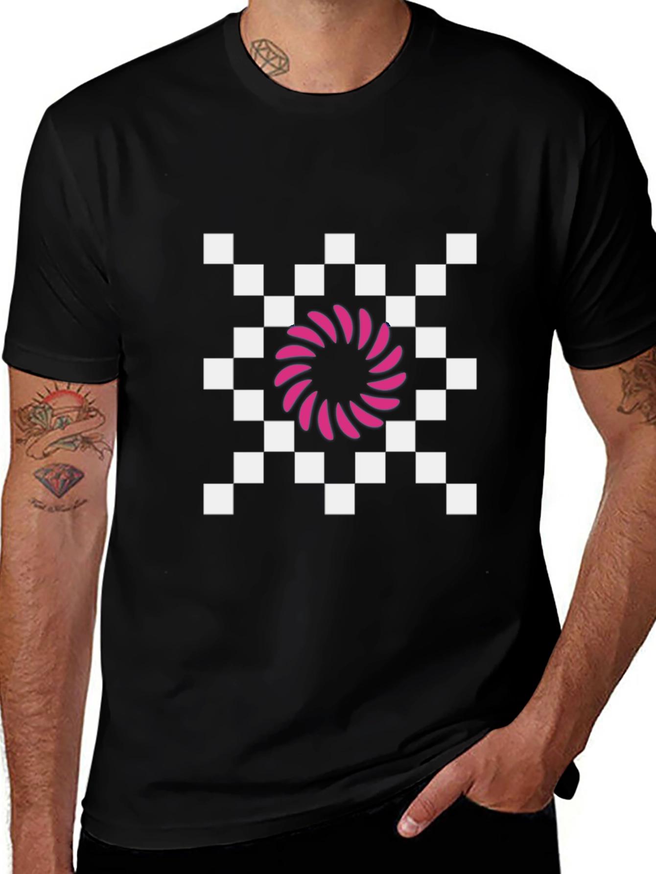 Retro Checkered Vortex T-Shirt
